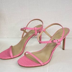 Sam Edelman Doran Strappy Sandal Women Pink Confetti Stiletto Heel 9.5 M (g 118)